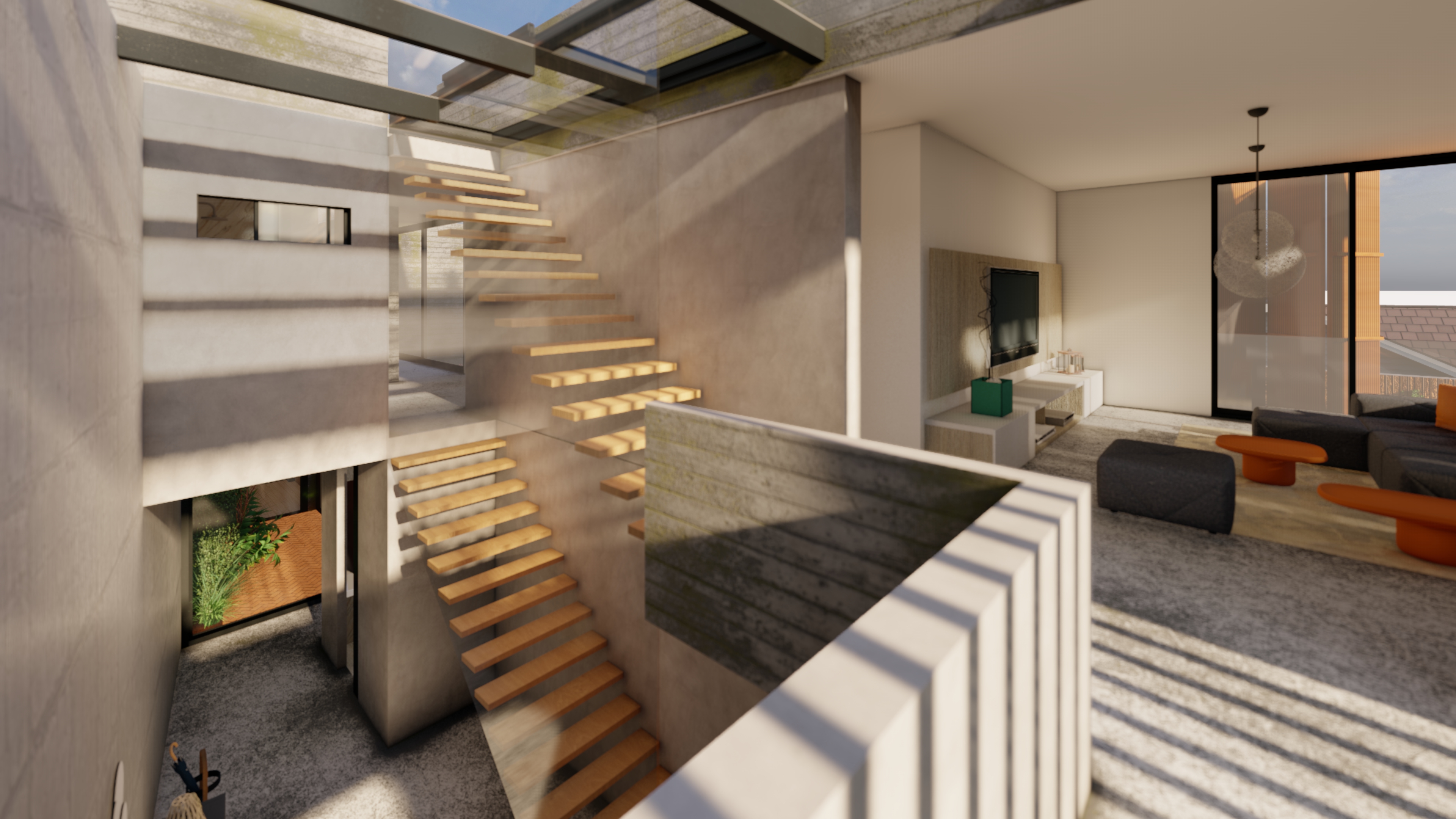 Hall. Texturas, luces y sombras