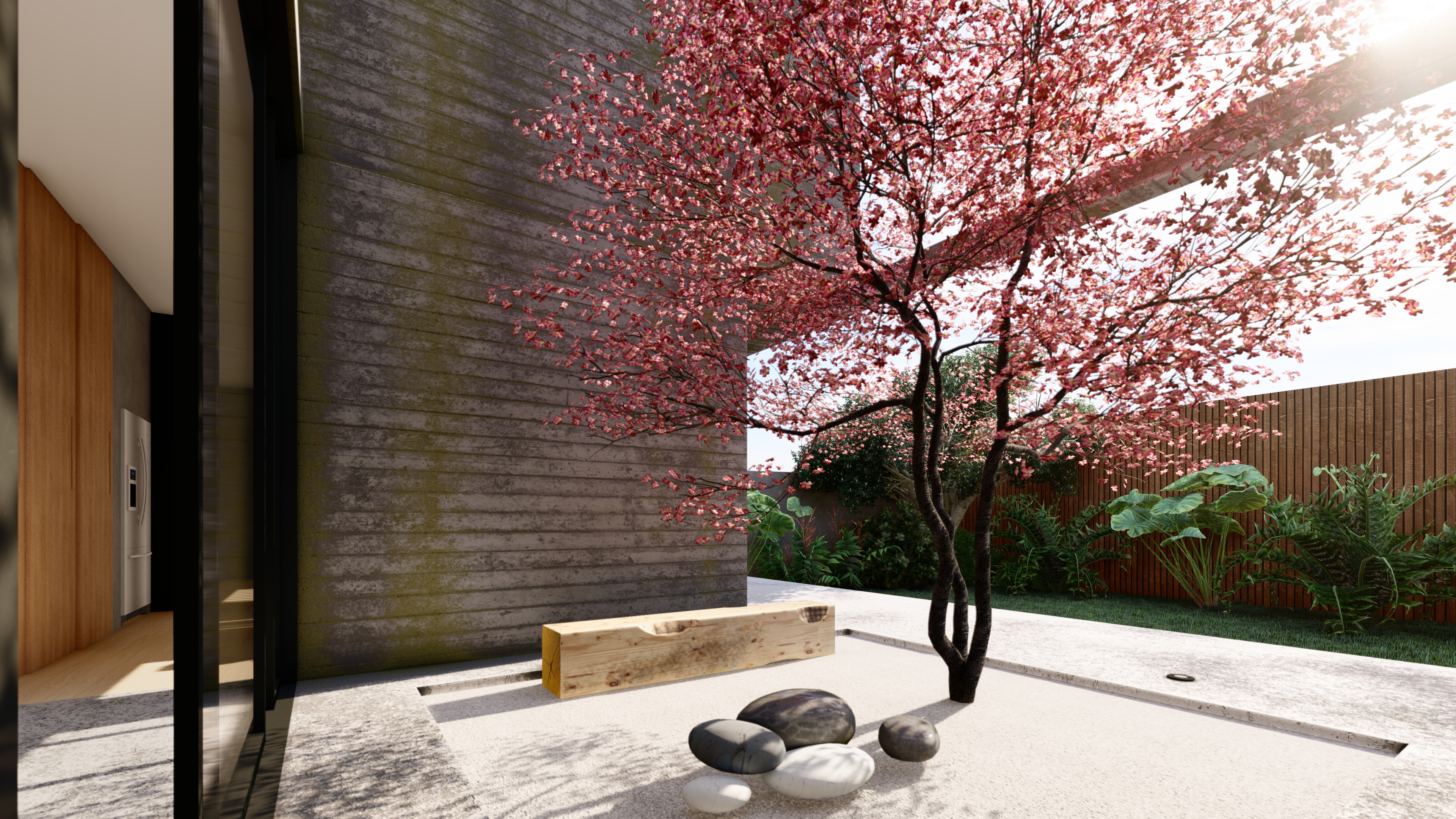 El patio, un juego de luces.